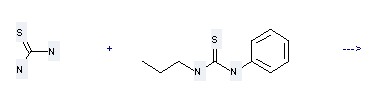 The Thiourea,N-phenyl-N'-propyl- could react with Thiourea, and obtain the 4-Phenyl-5-propylimino-4,5-dihydro-[1,2,4]thiadiazol-3-ylamine